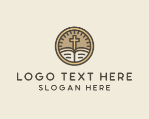 Crucifix - Catholic Bible Meter logo design