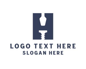 Letter H - Construction Tools Screwdriver logo design
