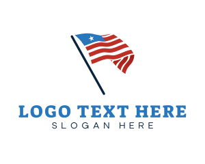 United States Map - America Country Flag logo design