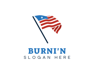 America Country Flag logo design