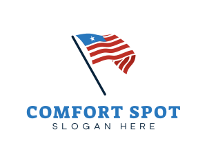 America Country Flag logo design