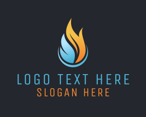 Circulation - Heating Cooling Flame logo design