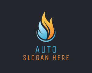 Heating Cooling Flame Logo