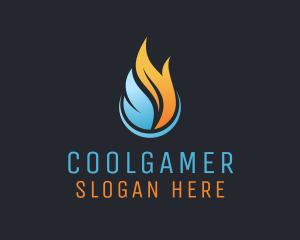 Exhaust - Heating Cooling Flame logo design