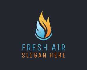 Heating Cooling Flame logo design