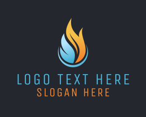 Heating And Cooling - Heating Cooling Flame logo design