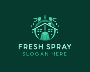 Spray - Spray Broom Housekeeping logo design