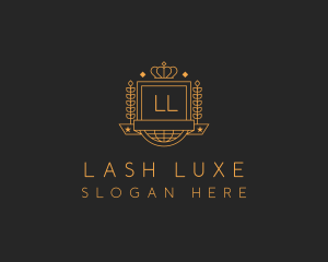 Gold Wreath Shield logo design