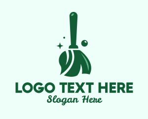 Sweeper - Natural Green Broom logo design