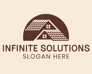 Roof House Construction Logo