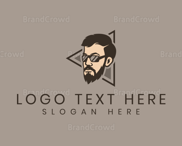 Hipster Man Sunglasses Logo