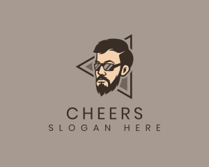 Hipster Man Sunglasses Logo