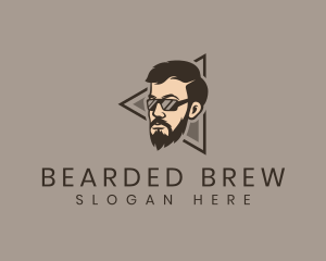 Hipster Man Sunglasses logo design