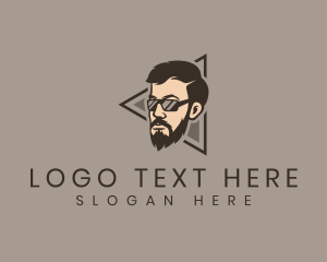 Hipster Man Sunglasses Logo