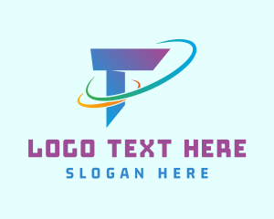 Space Orbit Letter T Logo