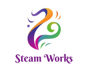 Multi Color Steam logo design