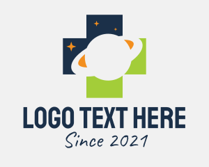 Negative Space - Outer Space Cross logo design