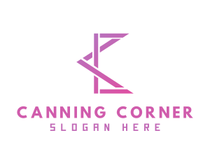 Pink Geometric C logo design