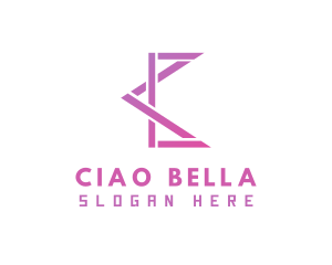 Pink Geometric C logo design