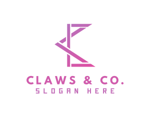 Pink Geometric C logo design