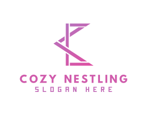 Pink Geometric C logo design