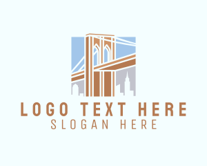 Big Apple - Brooklyn Bridge Landmark logo design