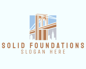 Tourist Attraction - Brooklyn Bridge Landmark logo design