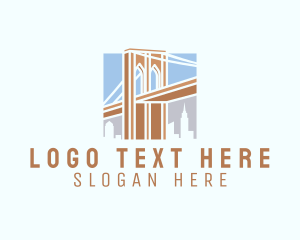 New York - Brooklyn Bridge Landmark logo design