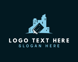 Housekeeper - Clean Building Squeegee logo design