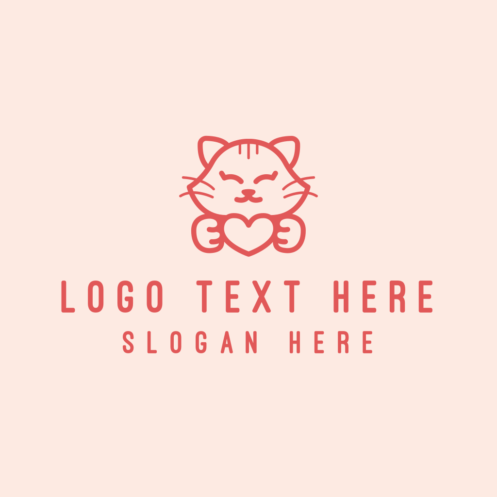 Feline Cat Heart Logo | BrandCrowd Logo Maker