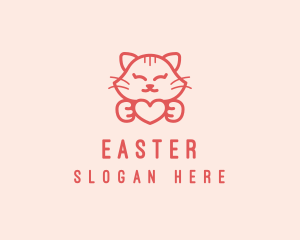 Feline Cat Heart Logo