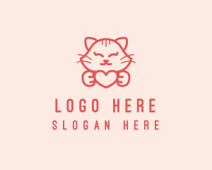 Feline Cat Heart Logo