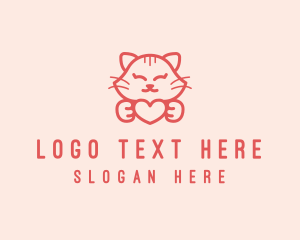 Baby - Feline Cat Heart logo design