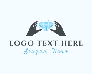 Engagement - Diamond Jewelry Hands logo design