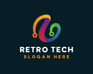 Colorful Circuit Tech logo design