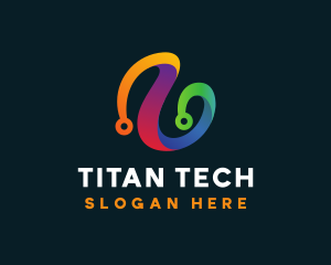 Colorful Circuit Tech logo design