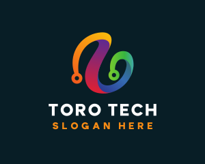 Colorful Circuit Tech logo design