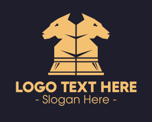 Knight - Yellow Hound Dog logo design