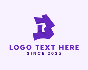 Purple - Violet Graffiti Art Letter B logo design
