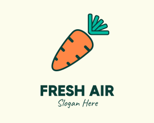 Orange Organic Carrot logo design