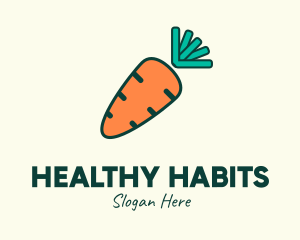 Orange Organic Carrot logo design