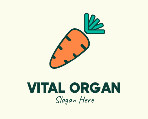 Orange Organic Carrot logo design