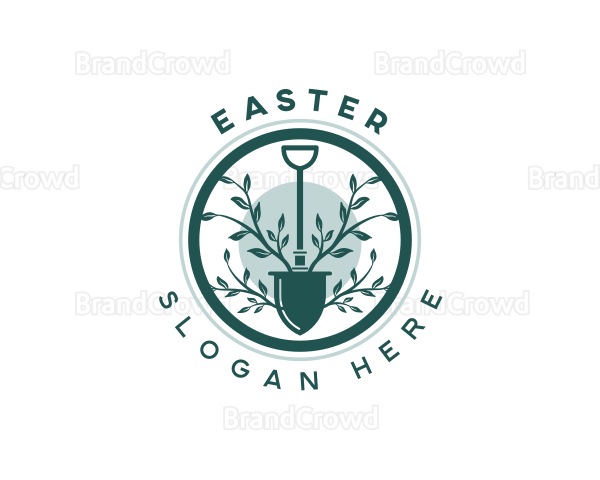 Garden Shovel Planting Logo