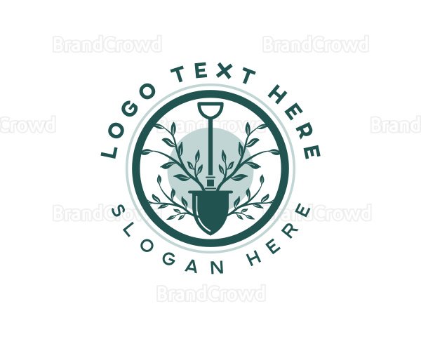 Garden Shovel Planting Logo