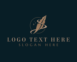 Golden - Feather Quill Publishing logo design