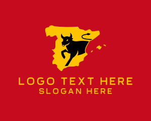 Zoo - Spain Map Bull logo design
