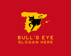 Spain Map Bull logo design