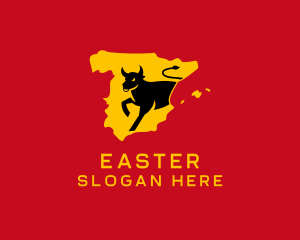 State - Spain Map Bull logo design