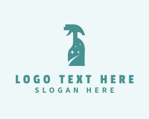 Cleaning - Cleaning Spray Bottle Disinfection logo design