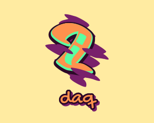 Dj - Graffiti Art Number 2 logo design